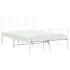 Estructura cama metal con cabecero y estribo blanco 120x190