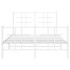 Estructura cama metal con cabecero y estribo blanco 120x190