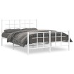 Estructura cama metal con cabecero y estribo blanco 135x190 cm