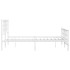 Estructura cama metal con cabecero y estribo blanco 135x190