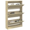 Zapatero de madera de ingeniería roble Sonoma 80x21x125,5 cm