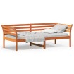 Sofá cama de madera maciza de pino marrón cera 90x200 cm