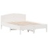 Estructura de cama con cabecero madera pino blanco 135x190