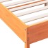 Estructura cama con cabecero madera pino marrón cera 120x190