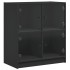 Armario auxiliar con puertas de vidrio negro 68x37x75,5