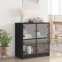 Armario auxiliar con puertas de vidrio negro 68x37x75,5