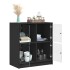 Armario auxiliar con puertas de vidrio negro 68x37x75,5