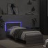 Estructura de cama cabecero luces LED gris Sonoma 75x190