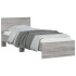 Estructura de cama cabecero luces LED gris Sonoma 75x190