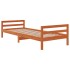 Estructura de cama madera maciza de pino marrón cera 80x200