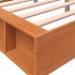 Estructura de cama madera maciza pino marrón cera 150x200