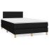 Cama box spring con colchón y luces LED tela negro 120x190