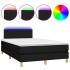 Cama box spring con colchón y luces LED tela negro 120x190