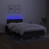 Cama box spring con colchón y luces LED tela negro 120x190