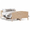 Estructura de cama con cabecero madera maciza pino 160x200 cm