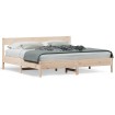 Estructura de cama con cabecero madera maciza de pino 200x200cm