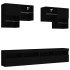 Mueble de pared de TV con luces LED 6 piezas