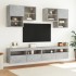 Muebles de TV de pared con luces LED 6 piezas gris