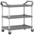 Carrito de 3 niveles aluminio gris 99x50x96