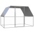 Gallinero de acero galvanizado plateado y gris 3x2x2