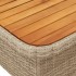 Mesa de jardín ratán sintético madera acacia beige 90x55x71