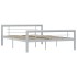 Estructura de cama de metal gris y blanco 140x200