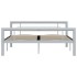 Estructura de cama de metal gris y blanco 140x200