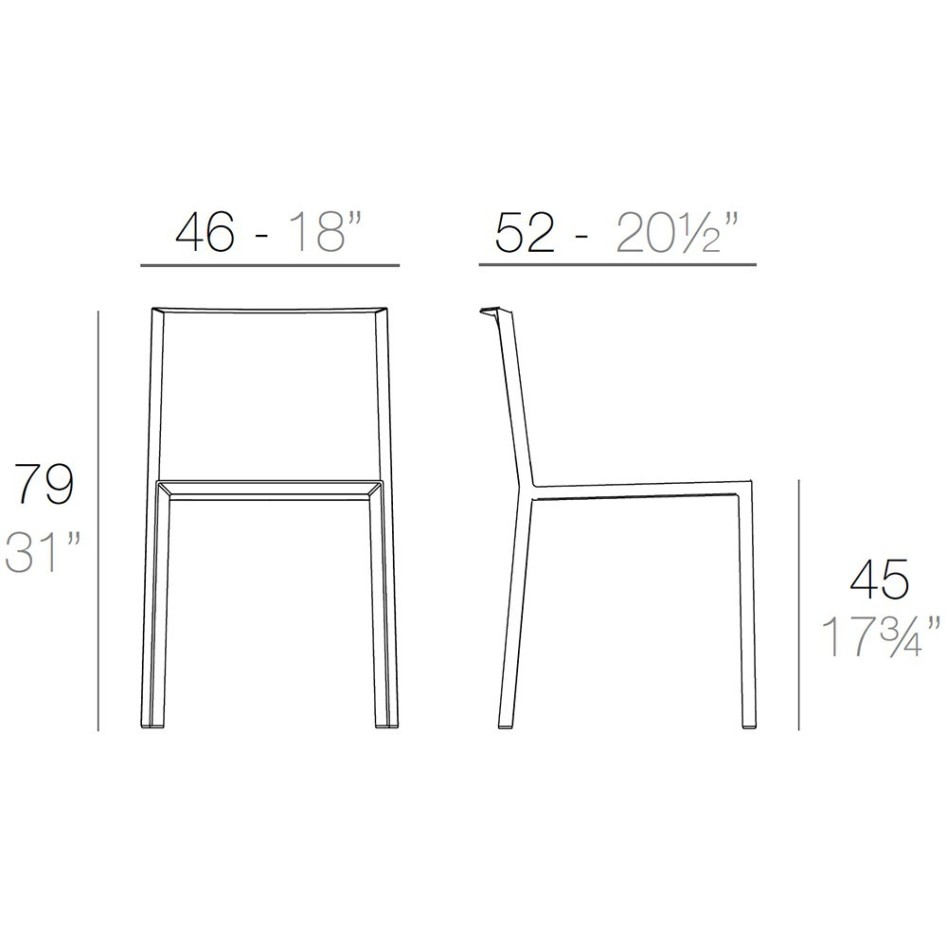 Silla apilable, modelo Quartz