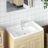 Lavabo de baño rectangular cerámica blanco 81x48x23