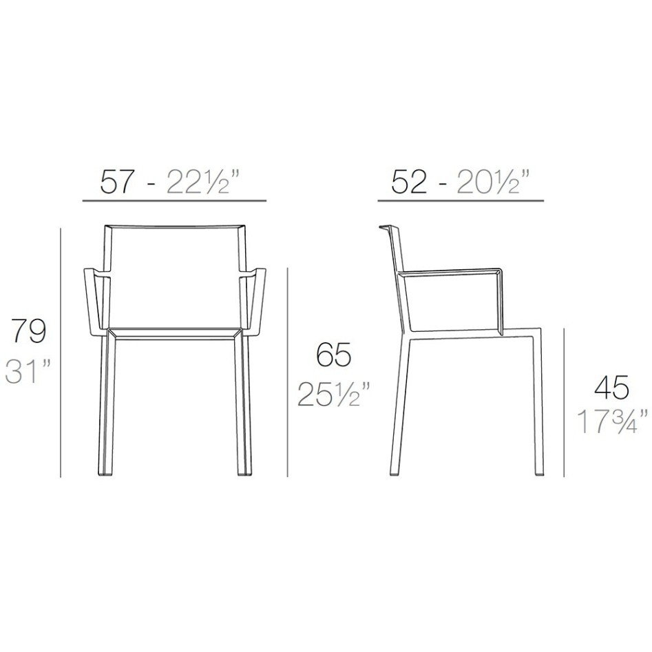 Silla con brazos, apilable, modelo Quartz