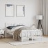 Estructura cama metal con cabecero y estribo blanco 120x190