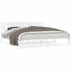 Estructura de cama de metal con cabecero blanco 193x203 cm