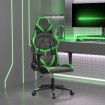 Silla gaming de masaje cuero sintético negro y verde