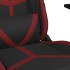 Silla gaming de masaje cuero sintético negro y rojo vino