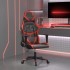 Silla gaming de masaje cuero sintético negro y