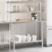 Mesa de trabajo para cocina con estante acero inox 110x55x150cm