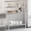 Mesa de trabajo para cocina con estante acero inox 110x55x150cm