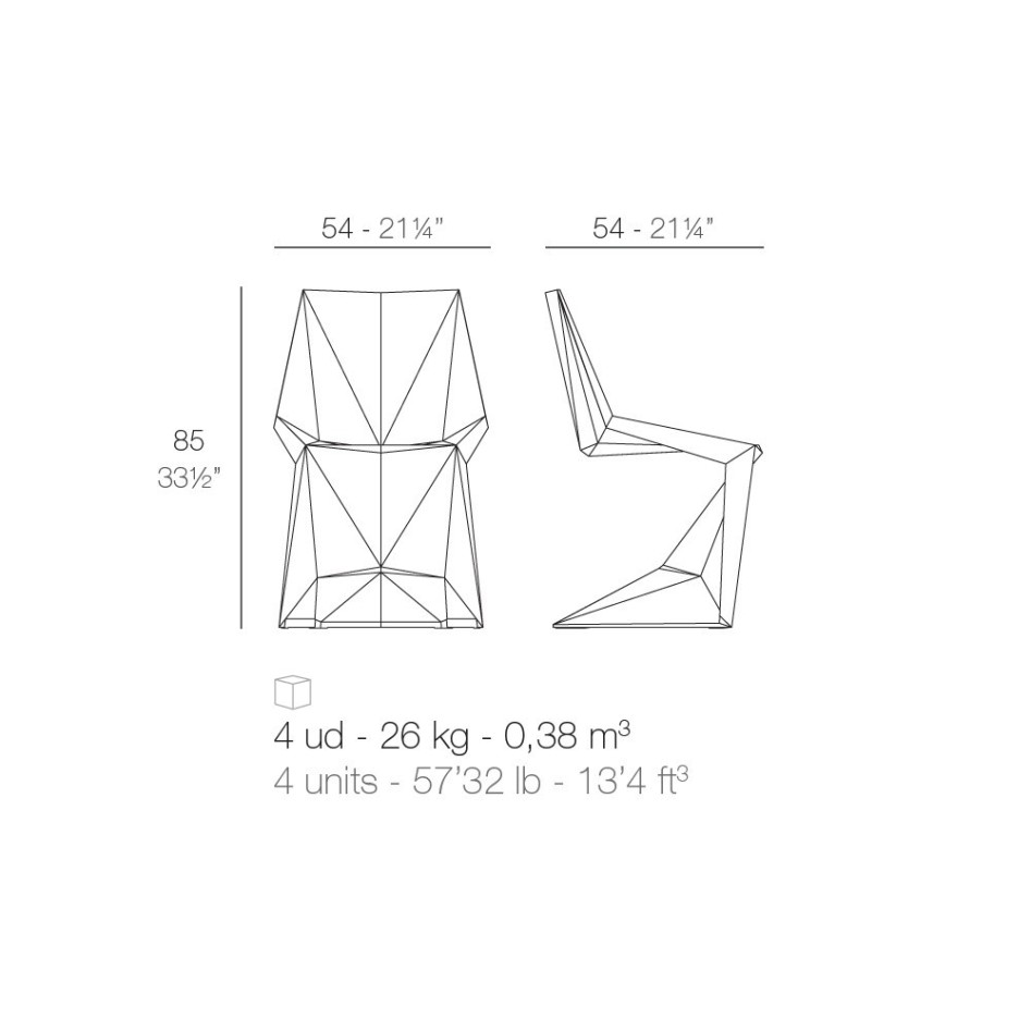 Silla apilable, modelo Voxel