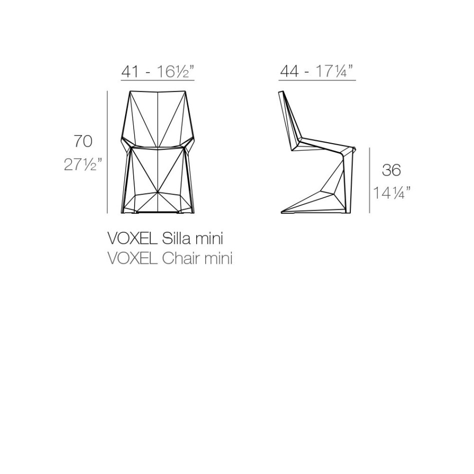 Silla apilable, modelo Voxel Mini