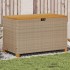 Caja de almacenaje jardín madera acacia ratán beige