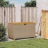 Caja de almacenaje jardín madera acacia ratán beige