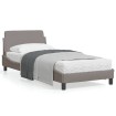 Estructura de cama con cabecero de tela gris taupe 90x200 cm