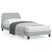 Estructura de cama con cabecero terciopelo gris claro 80x200 cm