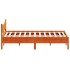 Estructura de cama madera maciza pino marrón cera 140x200