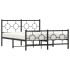 Estructura de cama cabecero y estribo metal negro 140x200