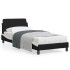 Estructura cama cabecero cuero sintético negro blanco 90x200