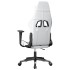 Silla gaming de masaje cuero sintético blanco y