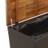 Caja de almacenaje jardín madera acacia ratán negro