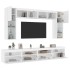 Mueble de pared de TV con luces LED 8 piezas