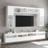 Mueble de pared de TV con luces LED 8 piezas